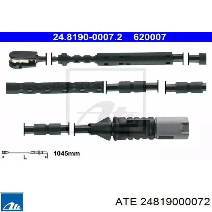Датчик износа тормозных колодок задний 24819000072 ATE