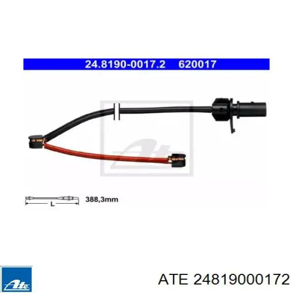 Датчик износа тормозных колодок передний 24819000172 ATE