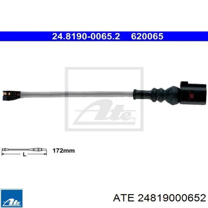 Contacto de aviso, desgaste de los frenos 24819000652 ATE