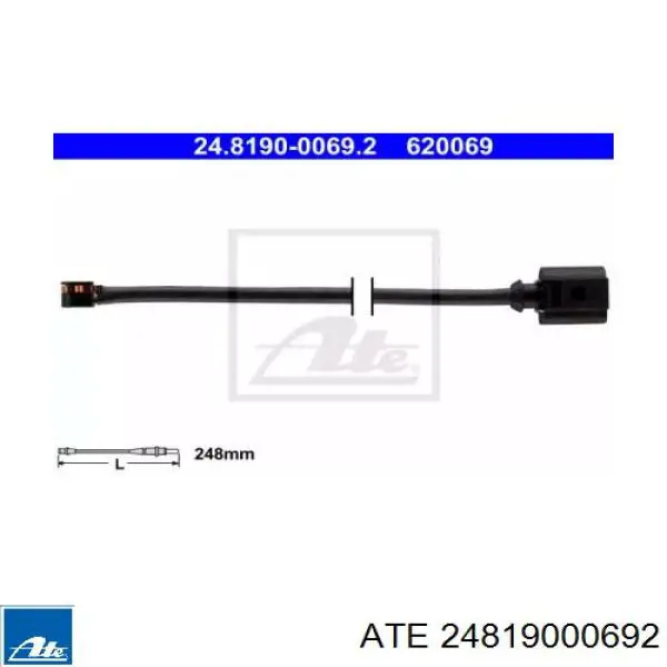 Датчик износа тормозных колодок передний 24819000692 ATE
