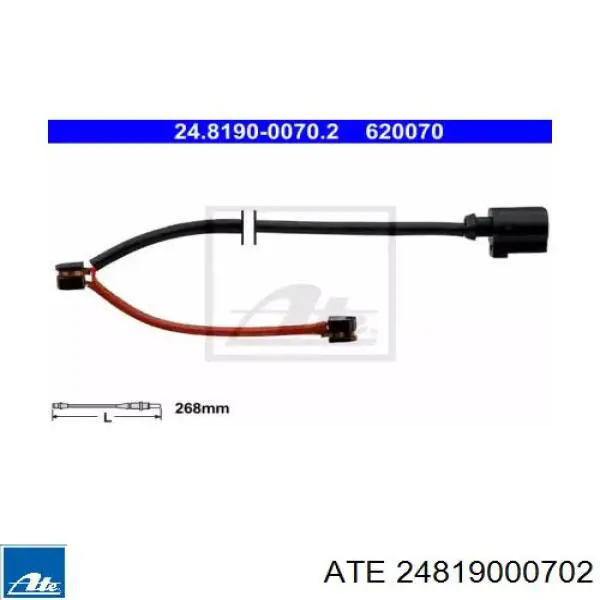 Датчик износа тормозных колодок задний 24819000702 ATE