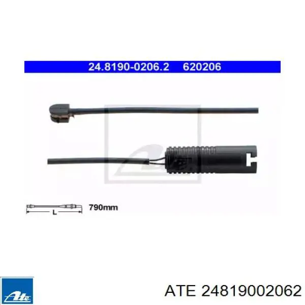 Датчик износа тормозных колодок задний 24819002062 ATE