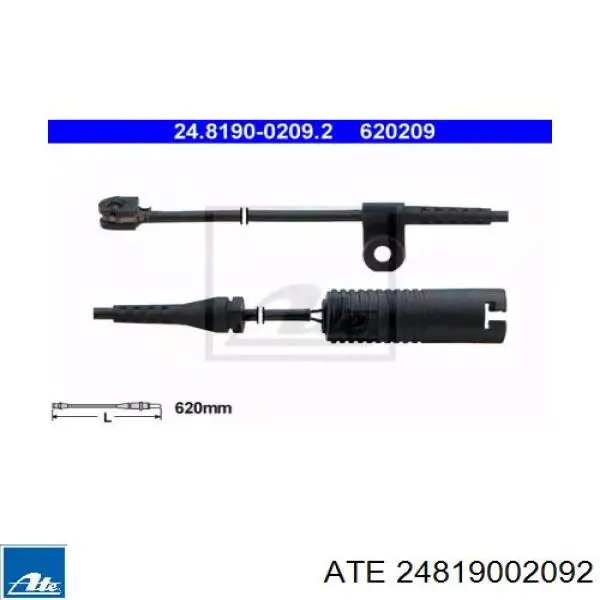 Датчик износа тормозных колодок задний 24819002092 ATE
