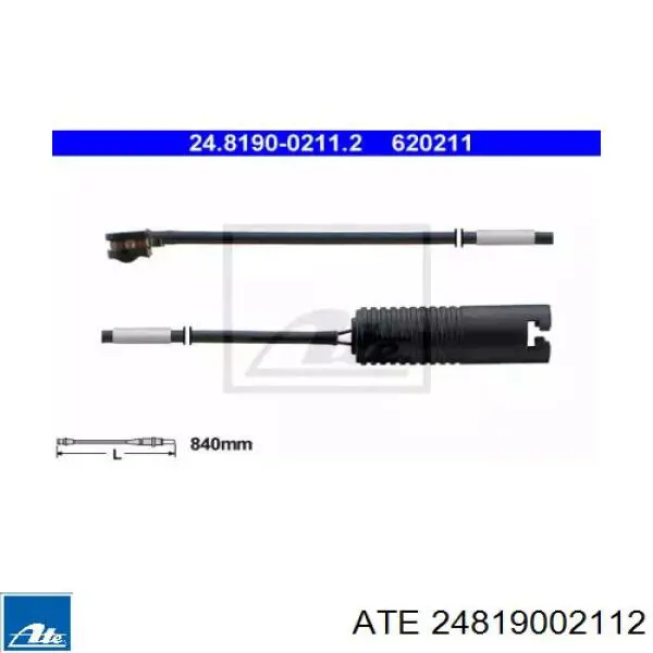 Датчик износа тормозных колодок задний 24819002112 ATE