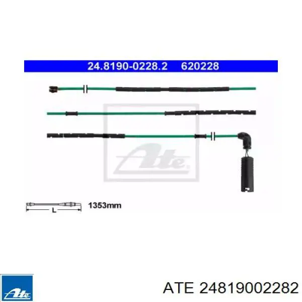 Датчик износа тормозных колодок задний 24819002282 ATE