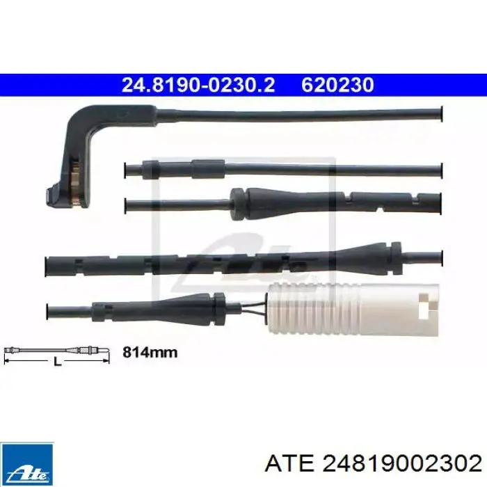Датчик износа тормозных колодок передний 24819002302 ATE