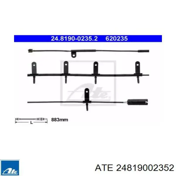 Датчик износа тормозных колодок передний 24819002352 ATE