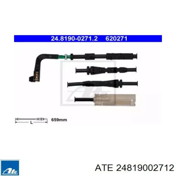 Датчик износа тормозных колодок передний левый 24819002712 ATE