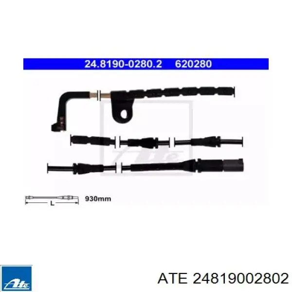 Датчик износа тормозных колодок передний 24819002802 ATE