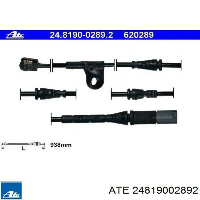 Сигнализатор износ тормозных колодок ATE 24819002892 цена, от 13.29 USD