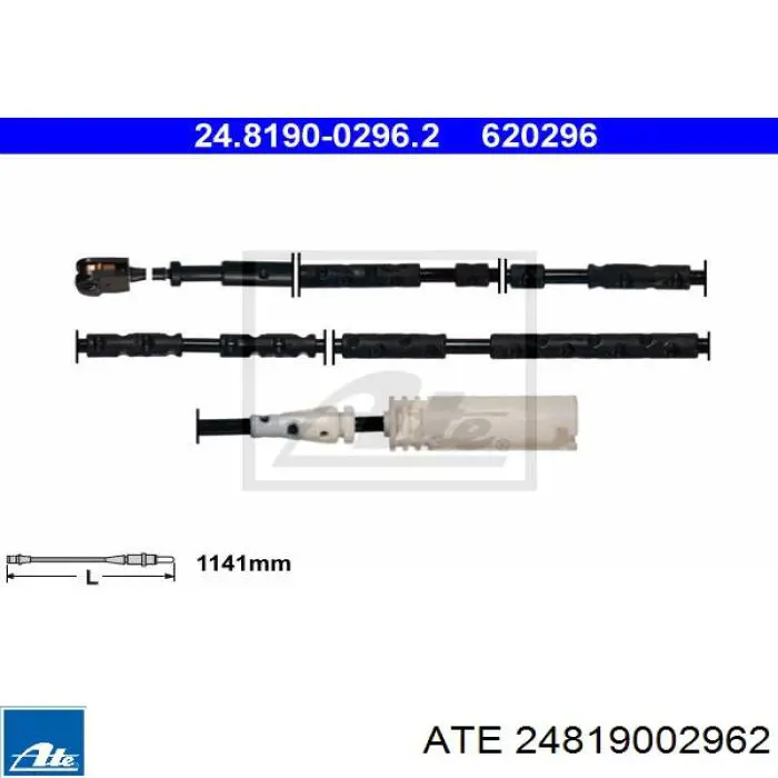 24.8190-0296.2 ATE датчик износа тормозных колодок передний