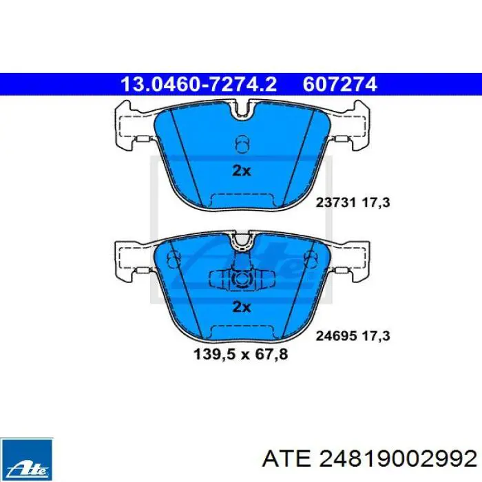 Датчик износа тормозных колодок, задний ATE 24819002992 цена, от 16.60 USD