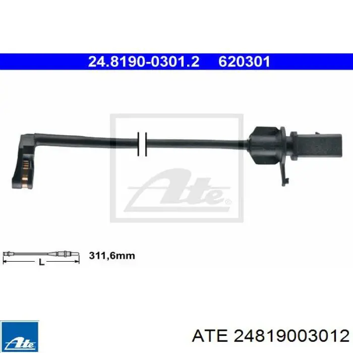 Сигнализатор износ тормозных колодок ATE 24819003012 цена, от 10.54 USD