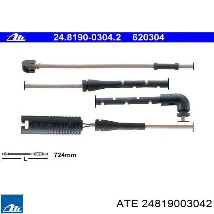 24819003042 ATE датчик износа тормозных колодок передний