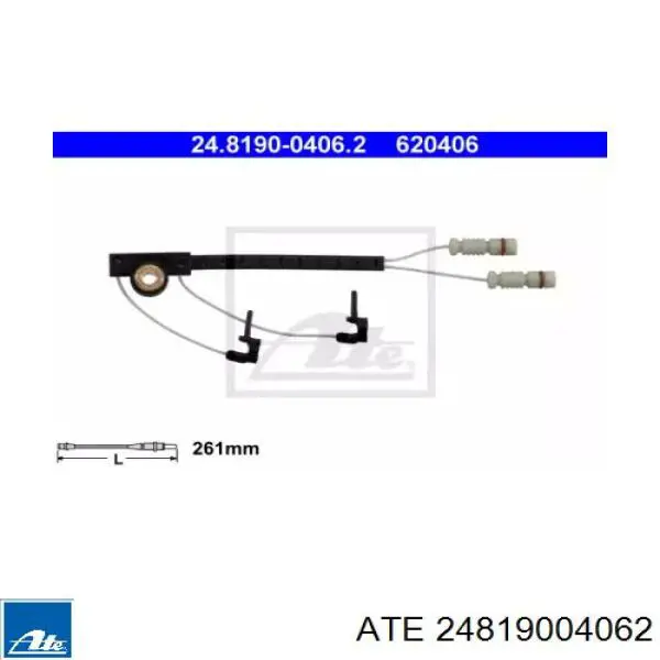 Датчик износа тормозных колодок передний 24819004062 ATE