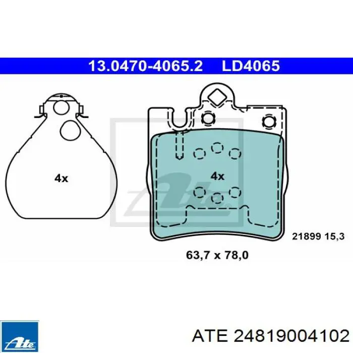 Датчик износа тормозных колодок задний 24819004102 ATE