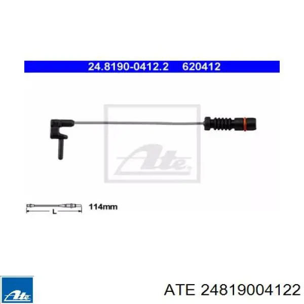 24.8190-0412.2 ATE датчик износа тормозных колодок передний