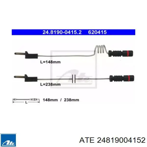 Датчик износа тормозных колодок передний 24819004152 ATE