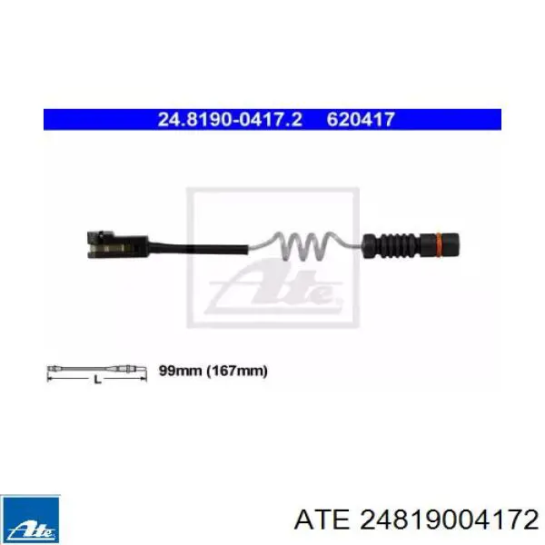 Датчик износа тормозных колодок передний 24819004172 ATE