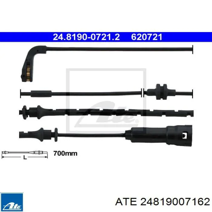 Сигнализатор износ тормозных колодок ATE 24819007162 цена, от 0.56 USD