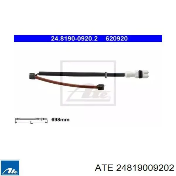 Датчик износа тормозных колодок задний 24819009202 ATE