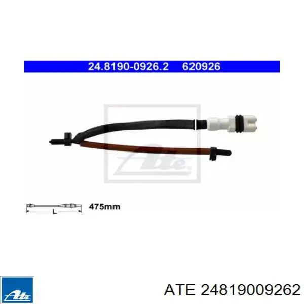 Датчик износа тормозных колодок передний 24819009262 ATE