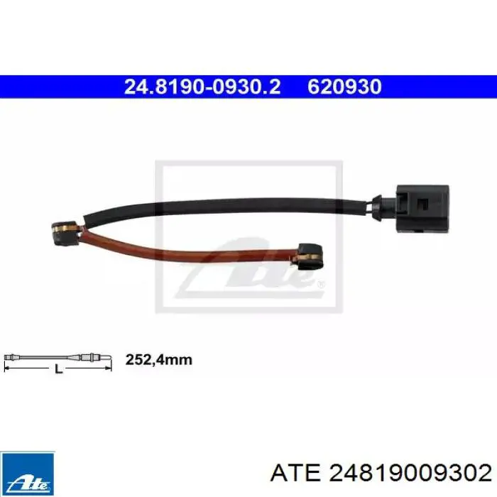 Датчик износа тормозных колодок задний 24819009302 ATE