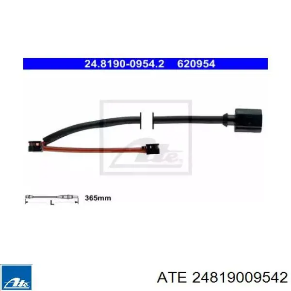 Датчик износа тормозных колодок передний 24819009542 ATE