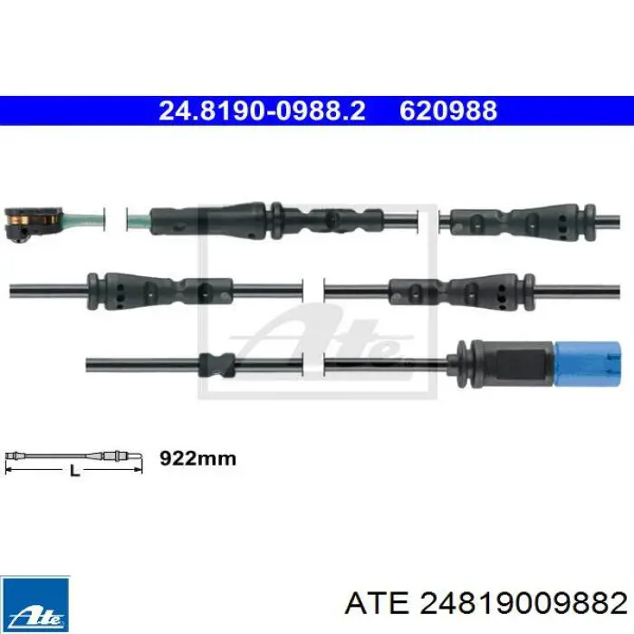 Датчик износа тормозных колодок задний 24819009882 ATE