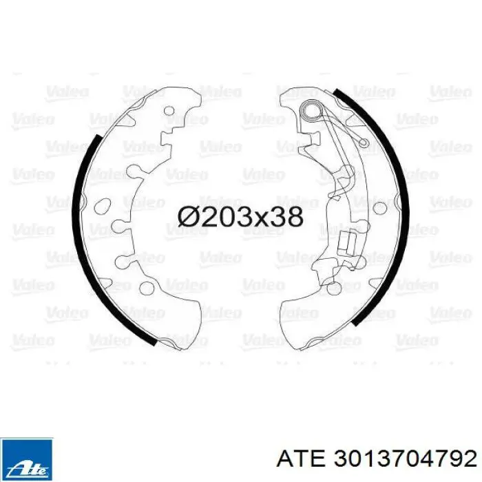 Задние барабанные колодки 3013704792 ATE