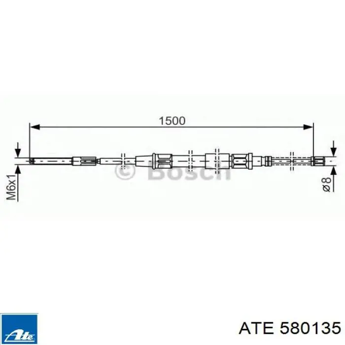 Задний трос ручника 580135 ATE