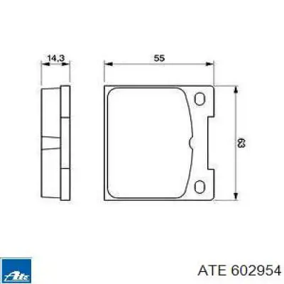 Задние тормозные колодки 602954 ATE