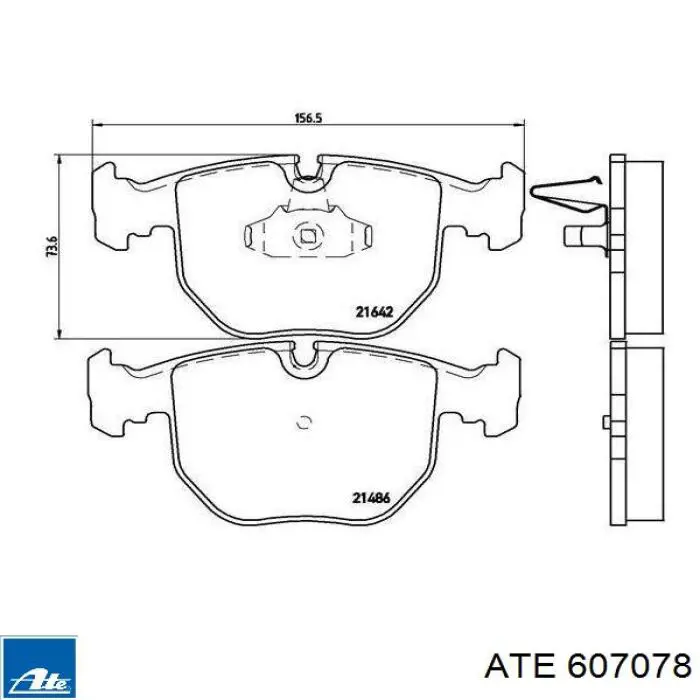 Тормозные колодки ATE 607078