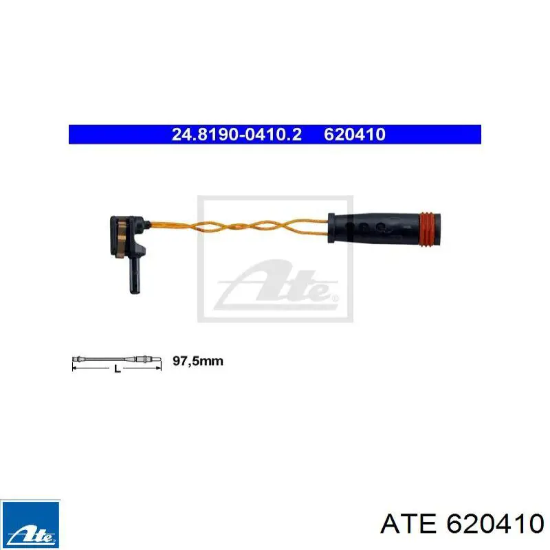 Contacto de aviso, desgaste de los frenos, trasero 620410 ATE