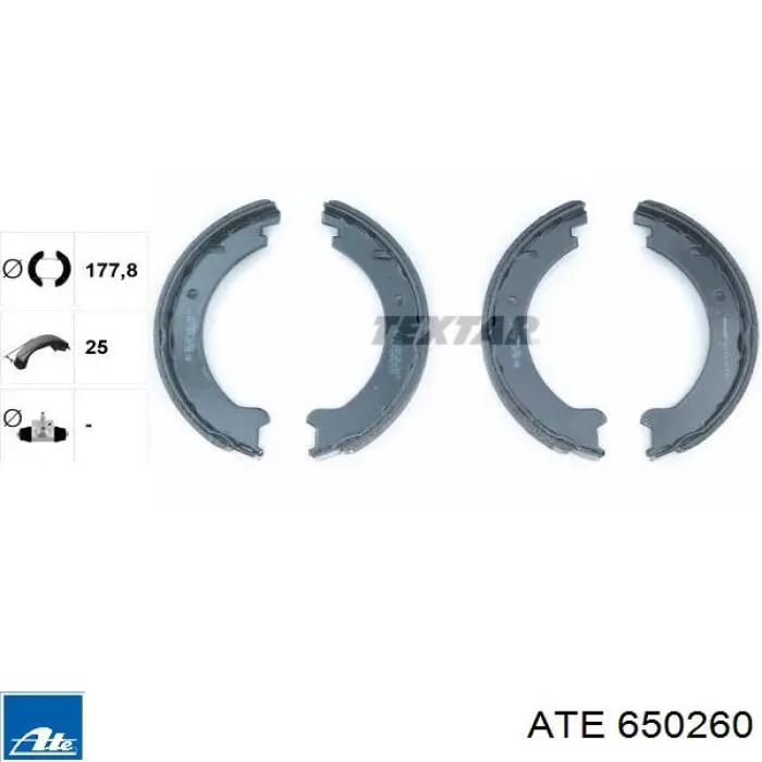 Колодки ручника 650260 ATE