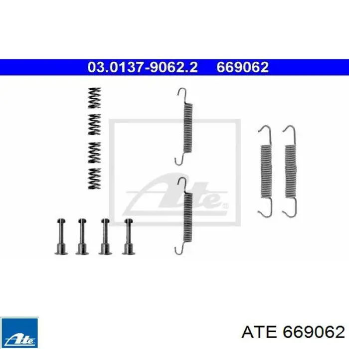 Монтажный комплект задних барабанных колодок 669062 ATE