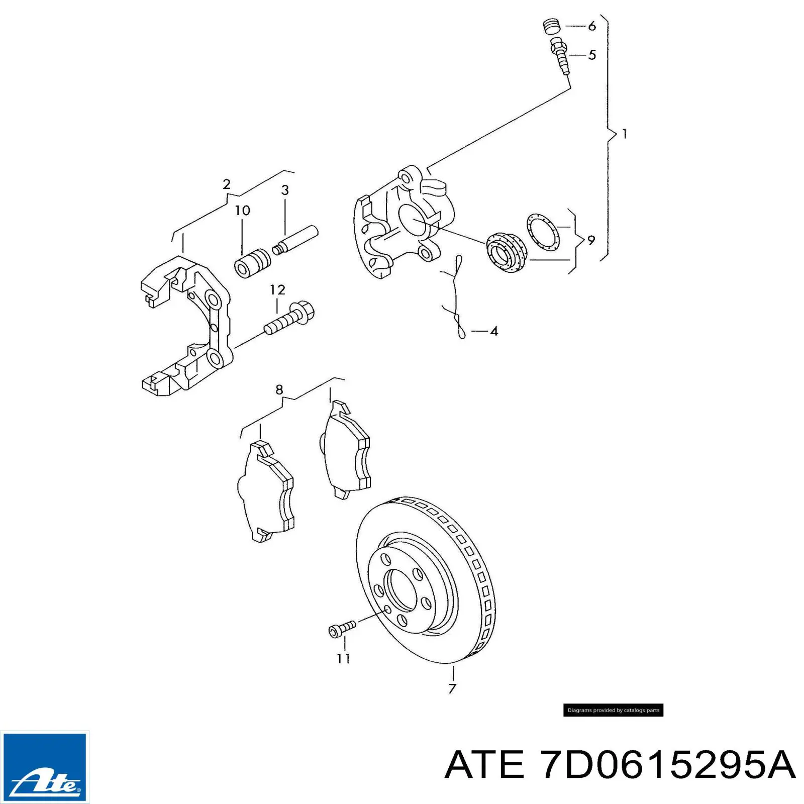 7D0615295A ATE Пружинная защелка суппорта