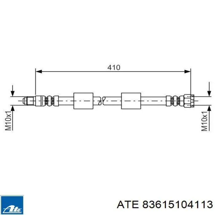 Шланг тормозной передний ATE 83615104113 цена, от 9.98 USD
