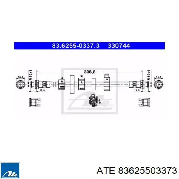 Шланг тормозной передний 83625503373 ATE