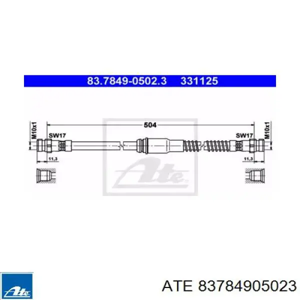 Шланг тормозной передний 83784905023 ATE