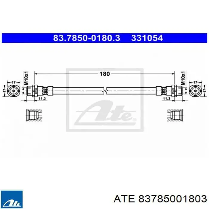 Задний тормозной шланг 83785001803 ATE