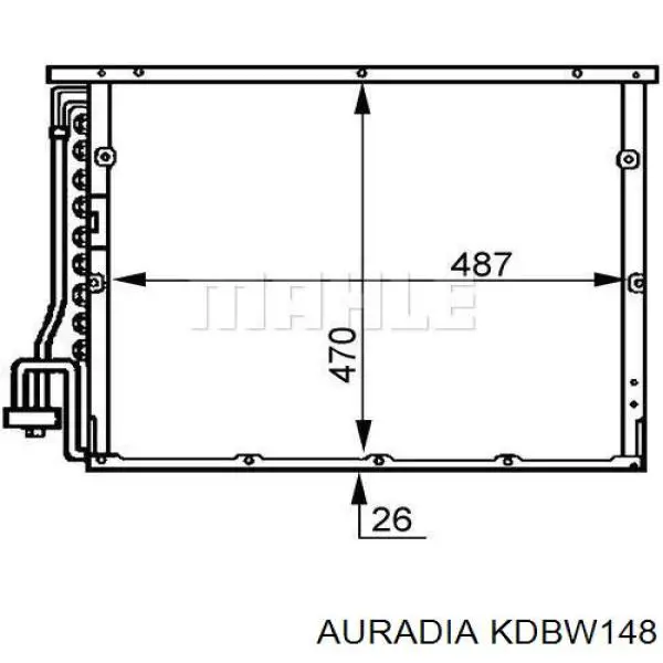Радиатор кондиционера Auradia KDBW148