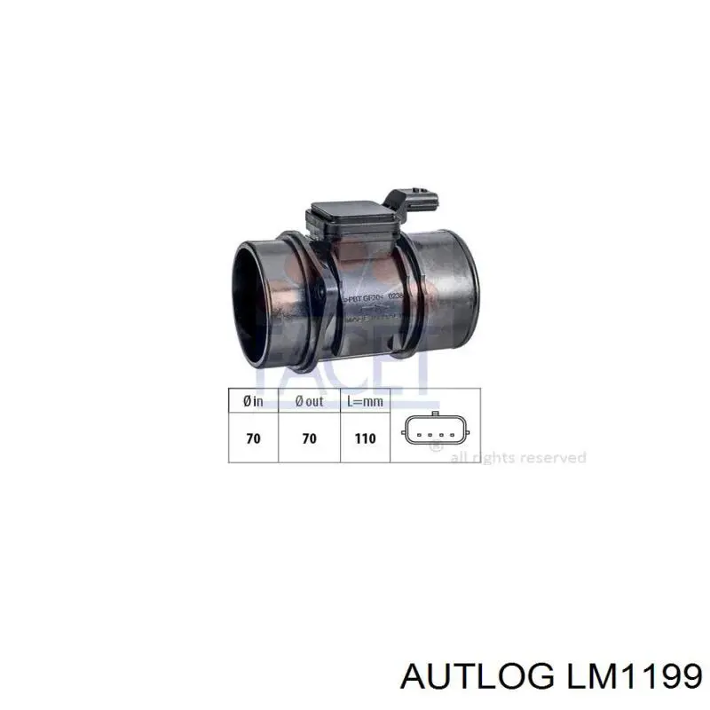 LM1199 Autlog sensor de fluxo (consumo de ar, medidor de consumo M.A.F. - (Mass Airflow))