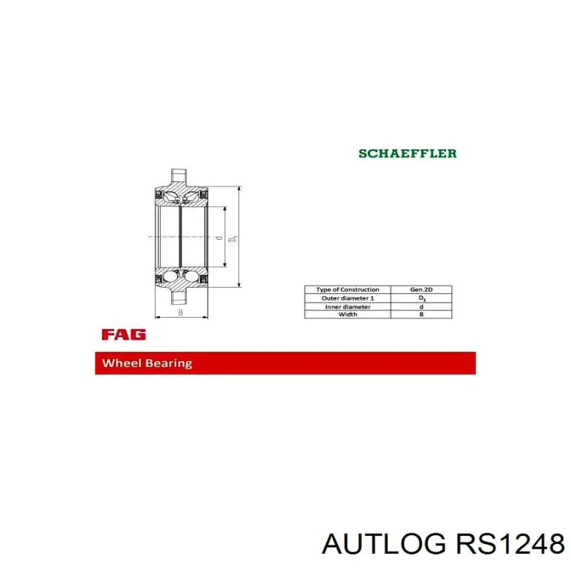 Подшипник ступицы RS1248 Autlog