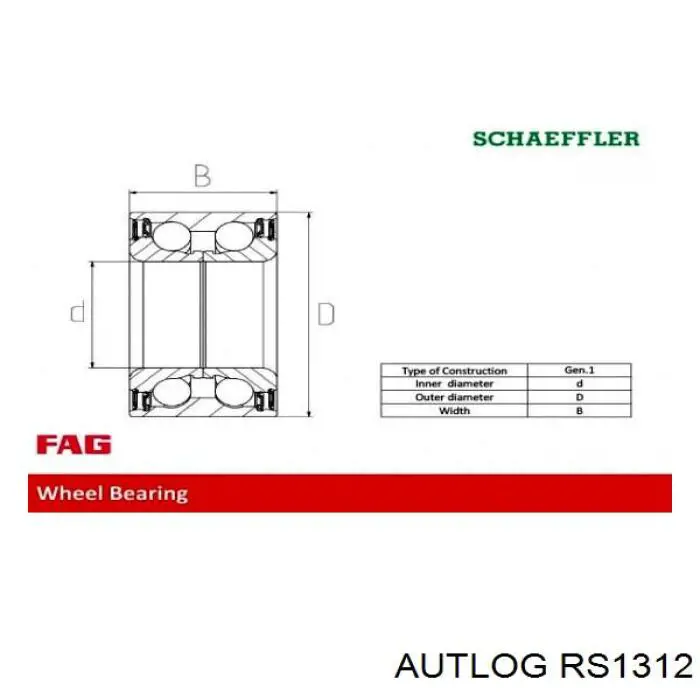 Купить RS1312 Autlog Подшипник передней ступицы