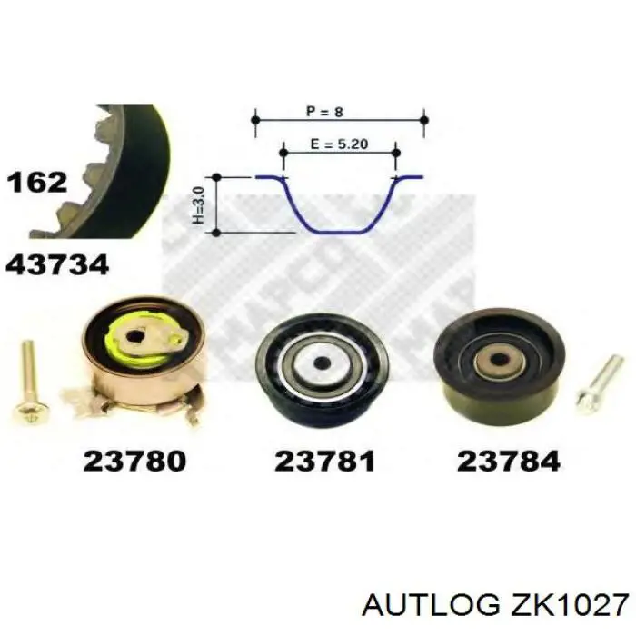 Комплект ГРМ ZK1027 Autlog