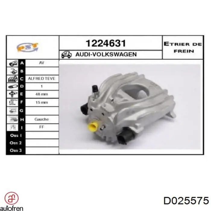 Поршень суппорта тормозного, переднего Autofren D025575 цена, от 6.67 USD