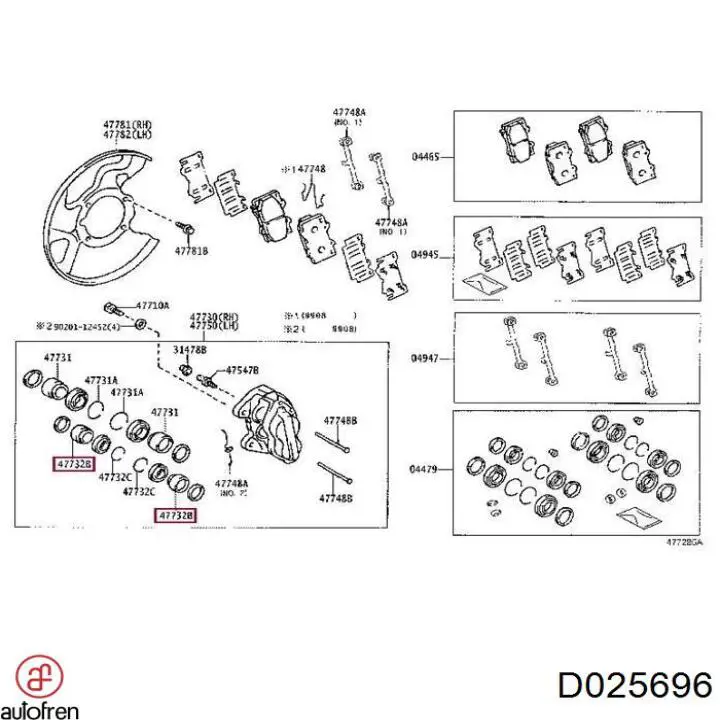 Поршень суппорта тормозного переднего D025696 Autofren