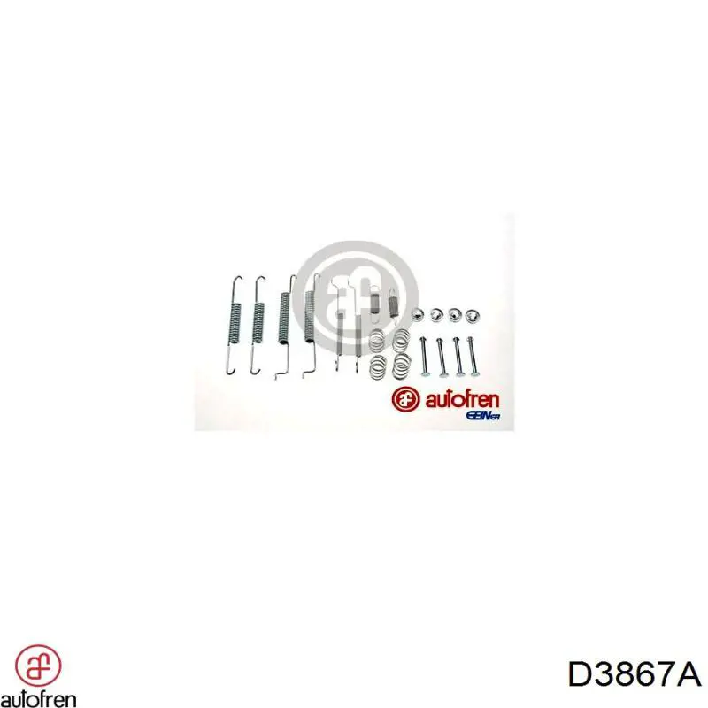 Монтажный комплект задних барабанных колодок D3867A Autofren