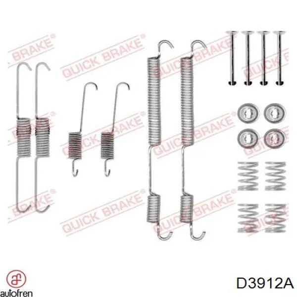 D3912A Autofren Комплект монтажный задних барабанных колодок